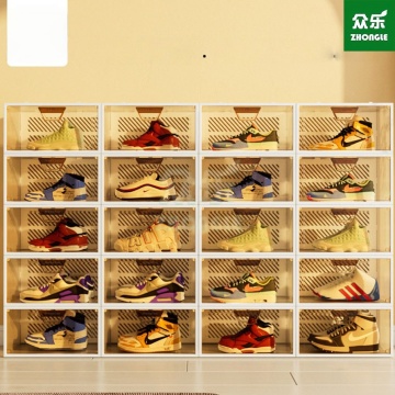 Space-Saving Foldable Plastic Shoe Organizer
