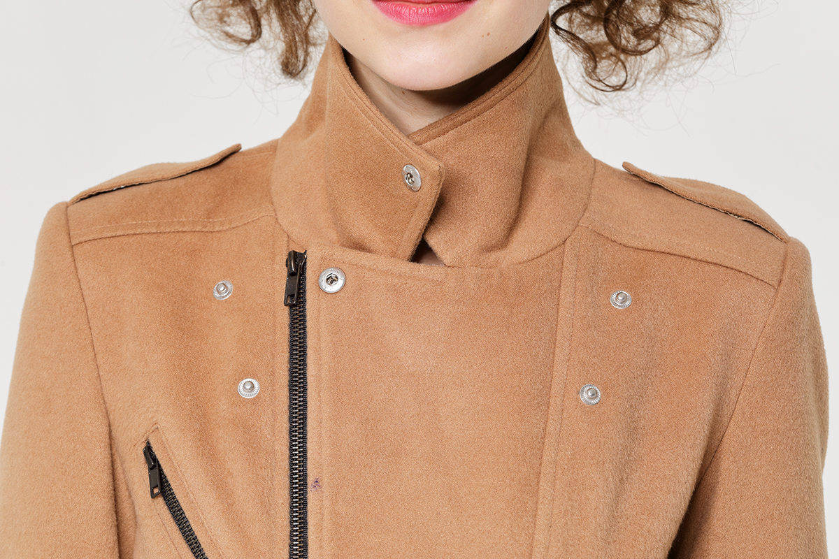 Brown Beige Woolen Slim Jacket Brown Beige Woolen Slim Jacket