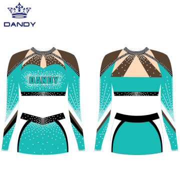 Aangepaste mesh cheer crop top outfits