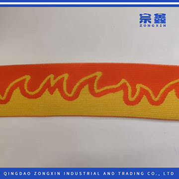 Orange Yellow Jacquard Webbing with Flame Pattern