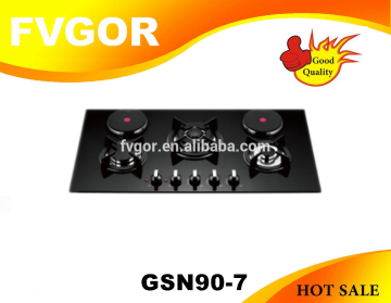 GSN90-7 FVGOR Built in type gas cooker with electric hot plate temepered glass panel