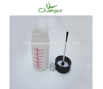 Paint touch up bottle with brush
