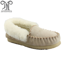 women moccasin house sheepskin fluffy indoor slippers