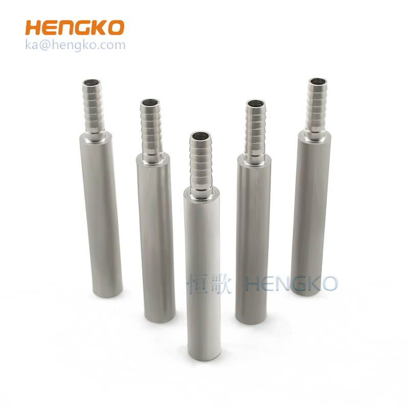 HENGKO custom  0.2-90 microns porous sintered metal filter cartridge for industrial and medical purification and filtration