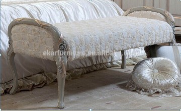 Hand Carved Classical Luxury Bed Foot Stool