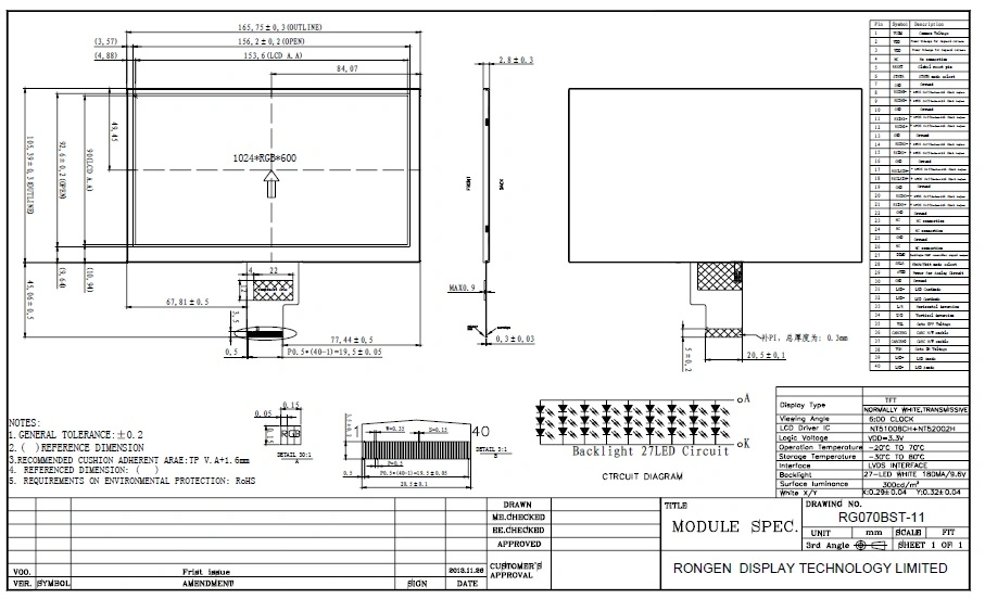 7 Inch 1024X600TFT LCD Screen DVD Monitor Display