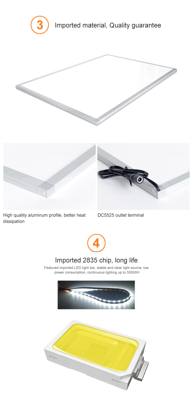 Customizable Slim Shadowless Led Panel Decoration Light with Frame Housing Manufacturing