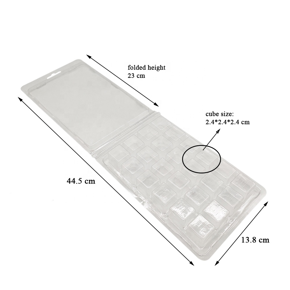 Custom 24 Cube Clear Plastic Clamshell Wax Melt Mold