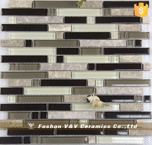 Foshan Mosaic Tiles,Stone Mixed With Glass Mosaic