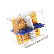 3D Transparent Mini Maze Puzzle Toy: Finger Fidget Activity Cube with Beads