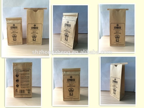 kraft tin tie bags for dry food/tin tie top bag/coffee tin tie bags