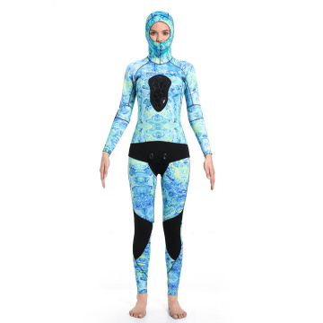 Seaskin Ladies Blue Ocean Camo Spearfishing Suits