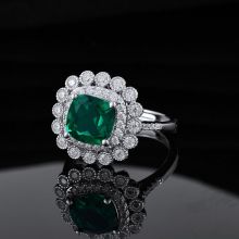 Engagement Wedding Fine Jewelry Lab Grown Emerald Rings