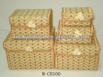 Delicately made wicker cosmetic basket &box