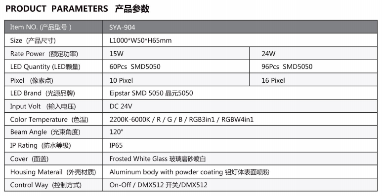 LED linear lights for building contour lighting