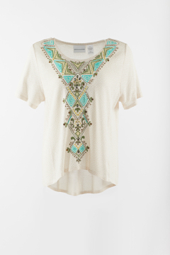 Ladies knitting embroider pullover