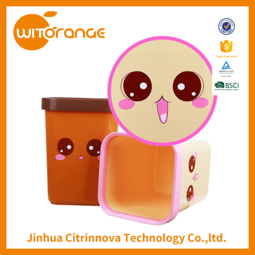Witorange New Design Cartoon plastic Dustbin with Cap