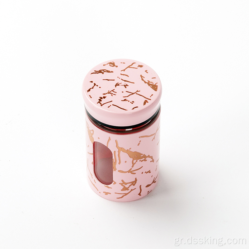 Κουζίνα Πλαστικό βάζο μπαχαρικών σετ γυαλί μπαχαρικό βάζο με rack ροζ καφέ ζάχαρη 150ml μπαχαρικό μπουκάλι γυαλί βάζο γυαλιού