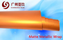 Cool Vehicl Wrap Satin Orange Matte Metallic Vinyl With Air Drain
