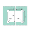 Square rounded 180 Degree glass to glass hinge