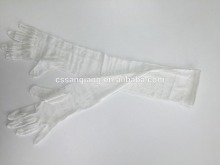 Lady's Pure White 100% Silk Long Length Driving Gloves/Full Fingles Silk Gloves