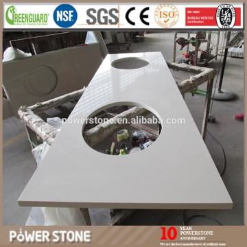 Quality Assurance Prefab Double Sink Quartz Bathroom Vanity Top