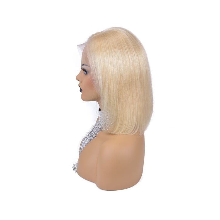 Best Quality Raw Indian Hair Blonde Bob Wig Virgin 613 Human Hair Lace Front Wig With Baby Hair