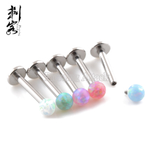 316L Surgical Steel Labret with Opal Ball Body Piercing Opal Jewelry