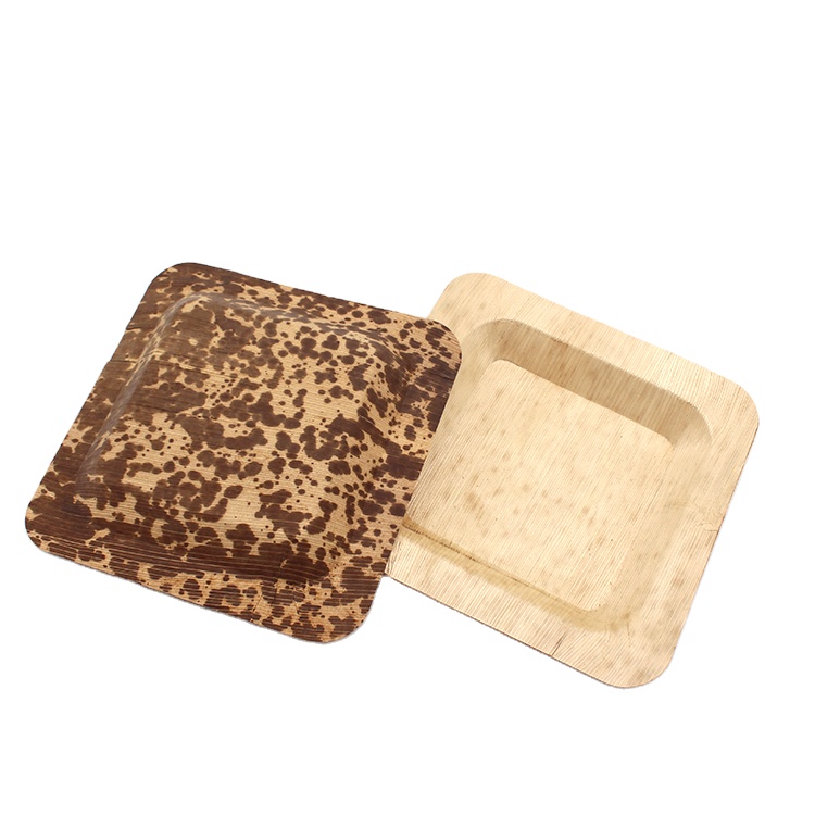 Natural Food Container Novel Disposable Palm Leaf Plate Bamboo Plate Areca Leaf Plates