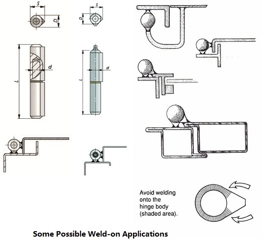 High Precision Heavy Duty Weld on, Teardrop, Bullet, Lift off, Trailer Hinge for Heavy Door