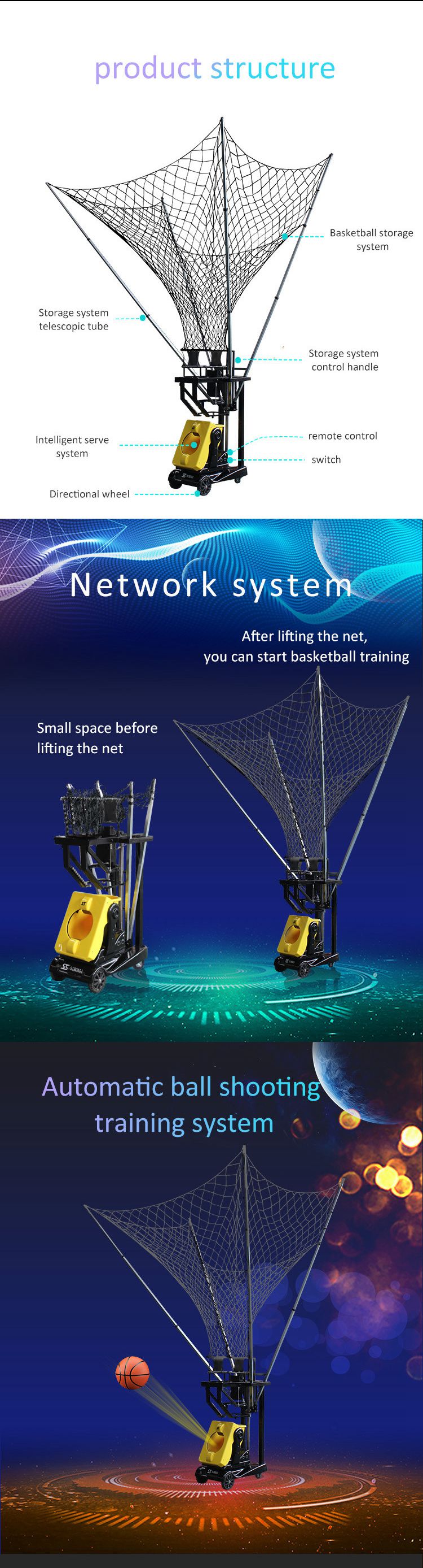 Baloncesto maquina del entrenamiento basketball training machine S6829