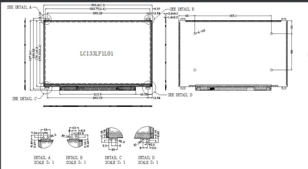 Ronen Smart Home Laptop 13.3 Inch LCD Module IPS Screen with 1920 (RGB) *1080