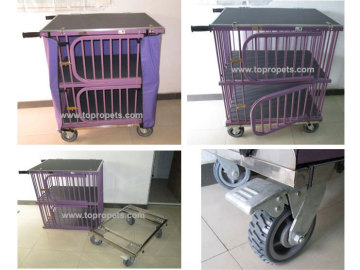 innovative dog trolley, dog cage,pet dog show trolley