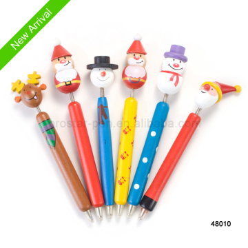 New Christmas wooden ball pen with high grade for christmas gift