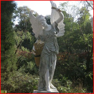 Outdoor christmas granite flying angel statues stone large female angel decoration