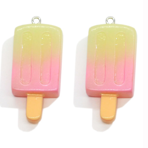 Gradient Color Ice-lolly Resin Cabochon Flatback Popsicle Pendant Charms with Hook Drop Earring Accessory