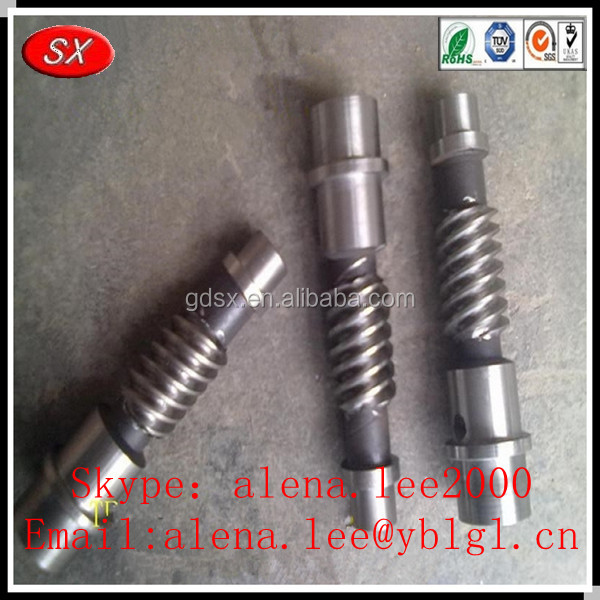 ISO/RoHS passed brass/bronze/stainless steel long worm gear shafts,helical gear shaft,transmission gear and shaft