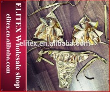 2017 online wholesale golden sexy print thong bikini swimwear CK194
