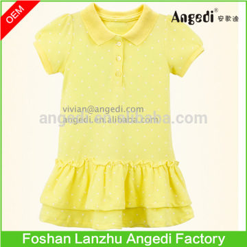 OEM supply sport wear School uniform 100% cotton pique polo dress ruffle POLO dress for girl 2-14yrs