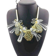 Chain Necklace with Acrylic Gem Stone