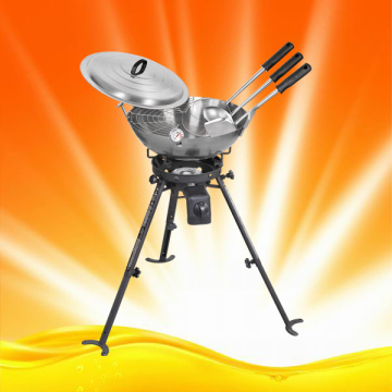Outdoor Use Cooking Gas Burner with Woks and Accessories