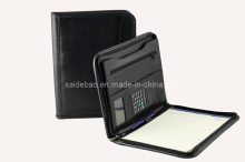 Pu A4 Zip Portfolio with Calculator(SDB-7000)