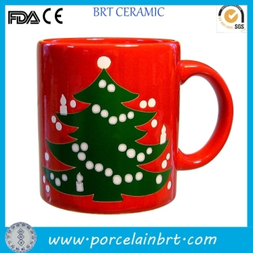 Christmas tree red celebration holiday ceramic Dinner Mug