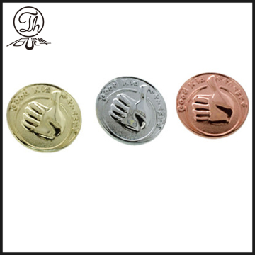 Thumbs up badge pin metal