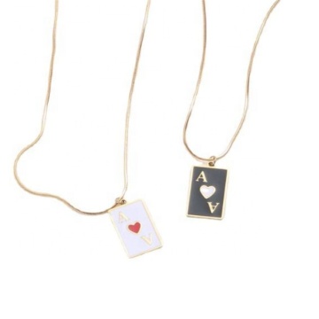 Iywu Aceon Stainless Steel Joker Card Enamel Heart Pendant