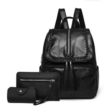 Spring new leather shoulder bag backpack