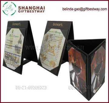Hotel Sale Cheap free sample leather table tent stand