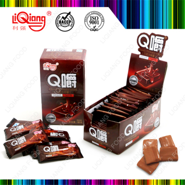 Chewy sugar chocolate coated candy