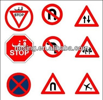 reflective international road traffic signs