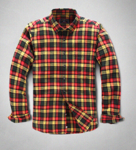 Men's button down plaid flannel shirt